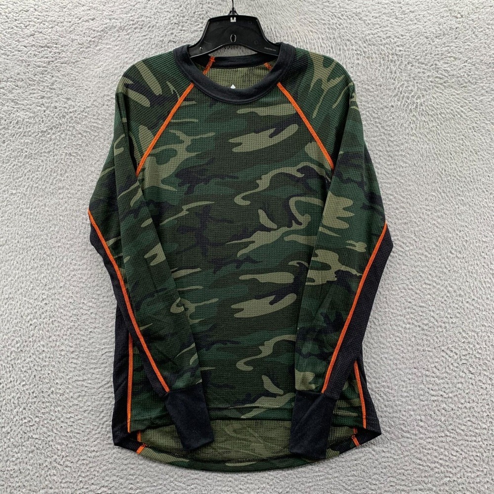 INDERA Shirt Womens Medium Top Tee Long Sleeve Camo Green